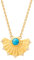 Caï Damen Collier 925 Silber vergoldet Fächer Anhänger mit Türkis & Weißtopas 925/- Sterling Silber 45+5cm Glänzend Türkis gelb 274250082V-50