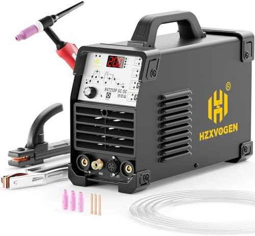 WIG Schweißgerät AC DC mit Puls, 200A HF WIG/Stick/Punkt/Puls 6 in 1 AC Schweißmaschine Aluminium IGBT Inverter Tig Welder Schweissgerät
