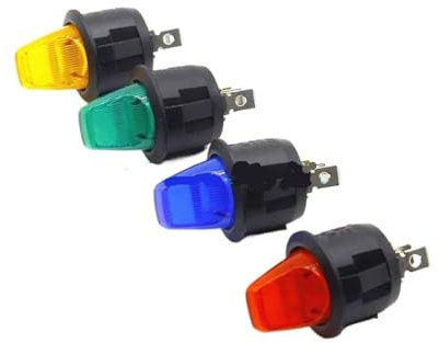 Rocker switch with 12v illuminated lamp 10a/125vac 6a/250vac 3pin IDGTTLDF(Green)