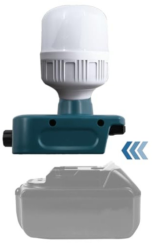 BTRUI Arbeitsleuchte für Makita 18V Akku, 12W 1500lm LED Baustrahler mit E27 Bulbs, Taschenlampe Baustellenlampe, für Wartungsarbeiten,Camping und den Außenbereich(Nicht Akku)