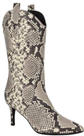 GUESS Wurlie, Stivali a metà Polpaccio Donna, Black White Snake 002, 37.5 EU