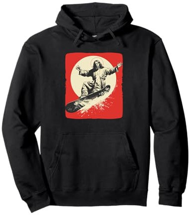 Lustiger Ski Jesus für Snowboard und Langlauf Schuhe Fan Pullover Hoodie