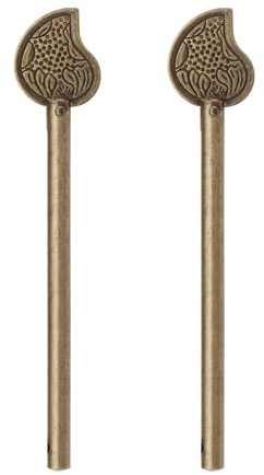 eMagTech 2 Stück Retro Bronze Verriegelungsstift Chinesischer Verriegelungsstift Im Blattstil Schrankschlüsselriegel Türriegel für Schubladentüren Kleiderschranktüren Schuhschränke (11 mm)