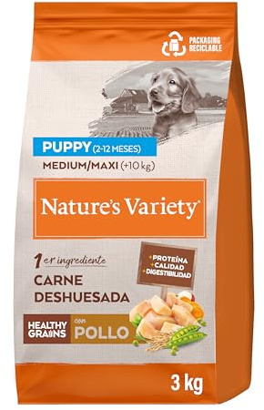 Nature's Variety Healthy Grains Medium & Maxi Junior Hundefutter mit Huhn ohne Knochen, 3 kg