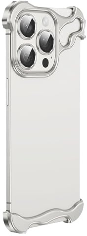 Alloy Armor Premium Case for iphone 16 Pro Max Case, Alloy Armor for iPhone Case, Alloyarmor Zinc Alloy Frameless Phone Case for iPhone 12 13 14 15 16 Pro Max (Silver,13Pro)
