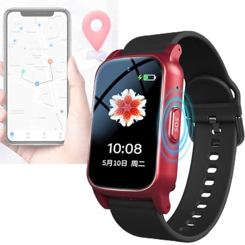 Vcyex Reloj Localizador Personas Mayores, Reloj Emergencia Ancianos,Reloj Inteligente con Detección De Caídas con Botón SOS, GPS Y Videollamada HD para Personas Mayores