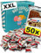 Hüftspeck Box - 𝑿𝑿𝑳 - [50 x 2er] Kinder Cards - Kinder Cards Schokolade Großpackung XXL Oster Geschenke für Kinder und Erwachsene