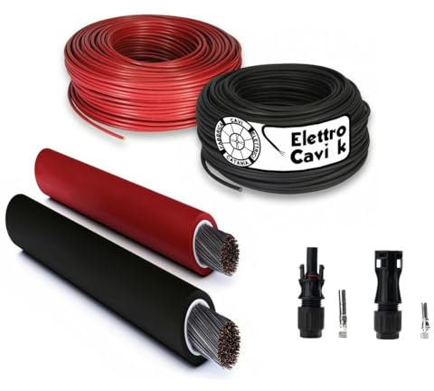 ELETTROCAVI K - CAVO ELETTRICO H1Z2Z2-K 1x10 mm² NERO PER PANNELLI SOLARI IMPIANTI FOTOVOLTAICI 1-1,5 kV PROFESSIONALE MADE IN ITALY 10 METRI