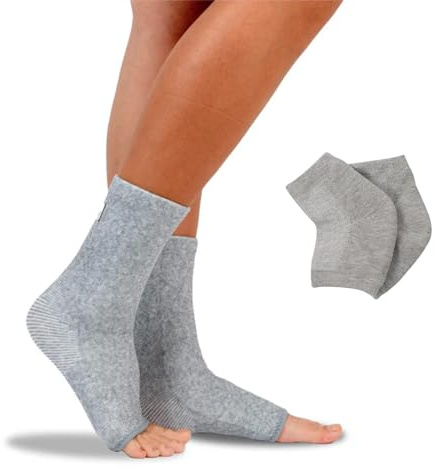 Bamboofit KompressionsstrüMpfe – NatüRliche Linderung Bei Schmerzenden FüßEn, Kompressionssocken FüR Die Nacht Damen Herren, Plantarfasziitis Socken, Hochwertige Bambusfasern(Grau+Grau (35-46),1Pcs)