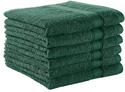 G BETTWARENSHOP Frottierserie Essential – Hochwertige Handtücher aus 100% Baumwolle – Saugstark, Weich & Pflegeleicht Handtuch 6er Pack 50x100 cm, Tanne