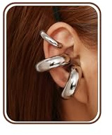 Chriscoco 3Pcs Ear Cuff Clip Ohrringe Damen Silber Ohrclips Damen Fake Piercing Fake Helix Ohrmanschette Ohrringe Ohne Ohrloch Knorpel Wrap Earcuffs