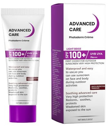 Rème Solaire Spf 100, 80G Écran Solaire Hydratant Spf 100, Lotion Solaire Avec Protection Uva/Uvb, Crème Solaire Visage Et Corps, Crème De Sport Coréenne Non Grasse Protection UV Pour Le Visage