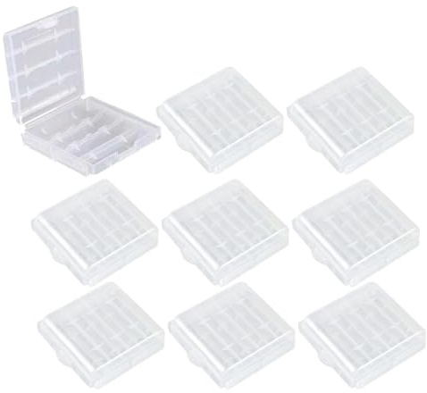9 Pcs AA/AAA Cell Battery Storage Case Holder Box, Clear Cell Battery Case | Hard Plastic Batterys-Storage Boxes for AA AAA Batteries and Rechargeable Batteries