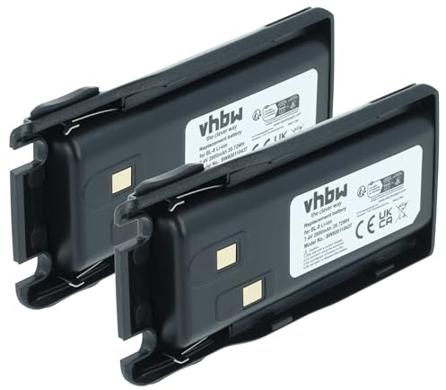 vhbw 2X Akku kompatibel mit Baofeng UV82 | UV-82, UV-82HP, UV-82L, UV-8R, UV-82X, UV-82C, UV-8D Funkgerät, Walkie Talkie (2800 mAh, 7,4 V, Li-Ion)
