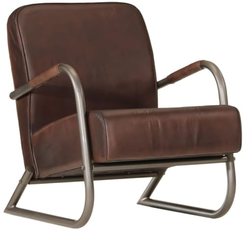 Frdhee Relaxsessel mit Liegefunktion, Sessel Braun Echtleder Sessel Mit Liegefunktion für Wohnzimmer und Schlafzimmer