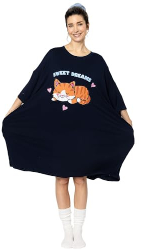Oversized Bamboo Sleep Tee - Soft & Comfortable Nightie, Womens Nightwear | Bamboo Nightie Ladies Nightdress with Pockets – Breathable Loungewear for Women Relaxed Fit Pyjamas