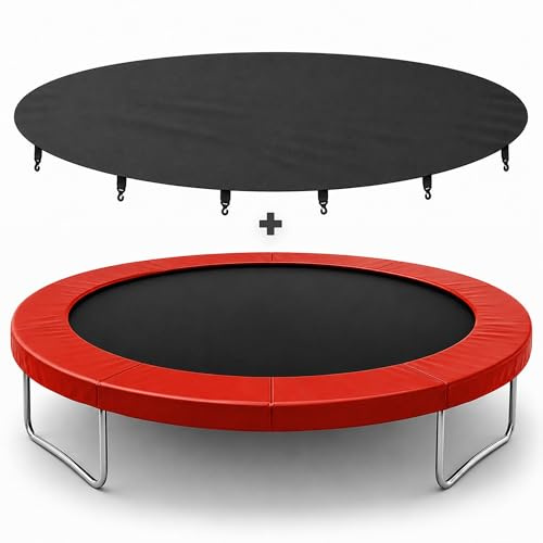 AWM Trampolin Randabdeckung Deluxe inkl. Wetterplane | 244 | 305 | 366 | 400 | 430 | 460 | Federabdeckung | Randschutz | Abdeckung | UV-beständig | Reißfest