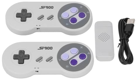 Yanmis Wireless Retro Game Console Plug and Play, Ergonomic Game Stick with 2 Controllers & Memory Card Slot for TV, Retro Video Games for Family Fun - Compact Portable Design