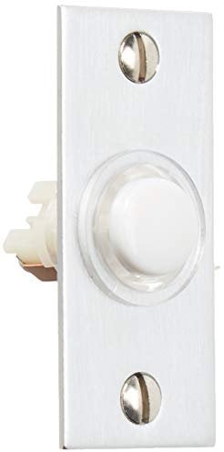Baldwin 4853264 Rectangular Bell Button, Satin Chrome