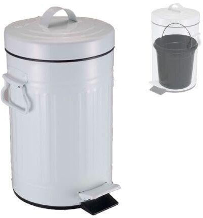 Poubelle retro, 20 L, Blanc