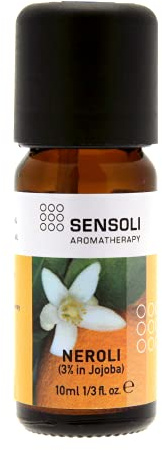 SENSOLI Neroli 3% Dilution in Jojoba Oil 10ml - Pure and Natural Pre-Blended Neroli Essential Oil for Skin Care and Massage
