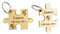 Personalised Engraved Wooden Jigsaw Keyring - Symbol of The 5th Year Anniversary (Maple)
