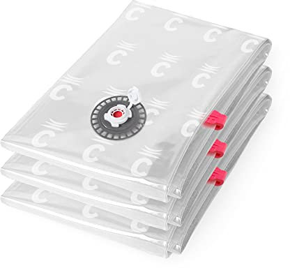 Compactor - Lot de 3 sacs de rangement sous vide – Taille M 90 x 55 cm - Rangement sous vide pour vêtements, couettes et oreillers