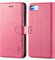 TUCCH Wallet Case for iPhone SE 2022 5G (4.7), iPhone SE 2020/8/7 Magnetic PU Leather Book Stand Folio Flip Cover with[Credit Card Slots][Shockproof TPU] Compatible with iPhone SE3/SE2/8/7, Hot Pink