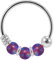 Monster Piercing 9K Weißgold dreifach lila Opal Bead 22 Gauge Hoop Nase Piercing Ring Schmuck