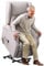 BAKAJI Poltrona Alzapersona Elettrica Motorizzata Reclinabile in Tessuto con Tasca Porta Telecomando per Anziani e Persone Disabili Colore Beige