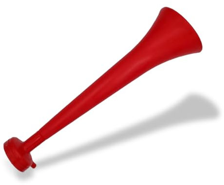 FUN FAN LINE - Packung x3 Kunststoff Vuvuzela Stadion/ungiftig Fußball Horn. Zübehor für Fußball- und Sportfeiern. Sehr Lautes Lufthorn für Animation. (Rot)