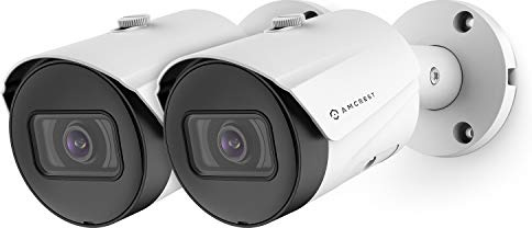 Amcrest 2-Pack UltraHD 5MP Outdoor POE Camera 2592 x 1944p Bullet IP Security Camera, Outdoor IP67 Waterproof, 103° FOV, 2.8mm Lens, 98.4ft Night Vision, 5-Megapixel, IP5M-B1186EW-28MM (White)