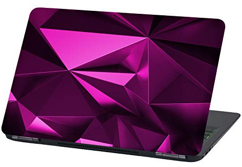 Laptop Folie Cover Abstrakt Klebefolie Notebook Aufkleber Schutzhülle selbstklebend Vinyl Skin Sticker (LP54 Polygon Pink, 15 Zoll)