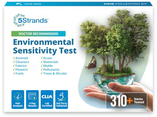 5Strands Environmental Intolerance Test, 282 Outdoor & Indoor Items Tested, at Home Sensitivity Test for Adults & Kids, Accurate Hair Analysis, Results in 5 Days