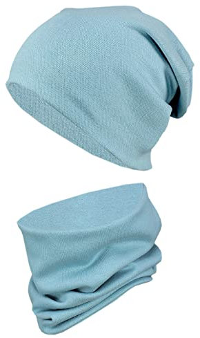 TupTam Mütze und Schal Kinder Set – Weiches Schal Mütze Set Kinder für Herbst und Winter, Farbe: Alt Mint, Größe: 52-56