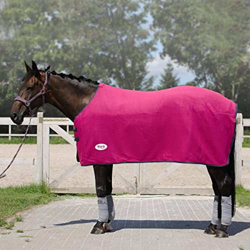 York Abschwitzdecke Fleecedecke Turnierdecke Ekona weinrot-dunkelblau (155 cm)