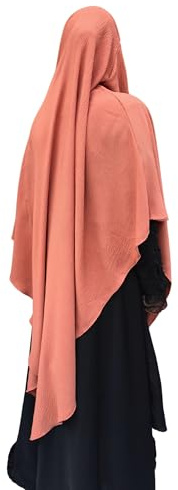 Yaqeen XL Khimar Dreieck Langer Hijab für Muslima einteiliger Jazz-Stoff Kopftuch Material Chadors Arabien Islamisches Gebetskleid Muslimische Schals Jilbab, kupfer, Einheitsgröße