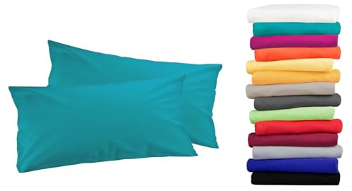 Moon 2er Pack Luxury Linon Kissenbezug 100% Baumwolle-petrol-30x50