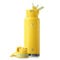 IDEUS Vacuum Insulated Water Bottle, Stainless Steel Double Wall Flask Metal Sports Canteen with Leak-Proof Screw Cap (Bright Yellow, 40oz (1140ml))