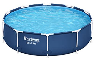 Bestway Steel Pro 3 m x 76 cm rund gerahmtes oberirdisches Außenpool mit 330 GPH Filterpumpe, Blau