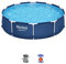 Bestway Steel Pro 3 m x 76 cm rund gerahmtes oberirdisches Außenpool mit 330 GPH Filterpumpe, Blau
