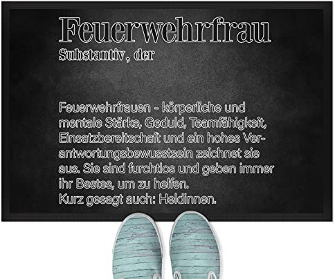 JUNIWORDS Fußmatte, Definition: Feuerwehrfrau, 60 x 40 cm, mit Gummirand (1004856)