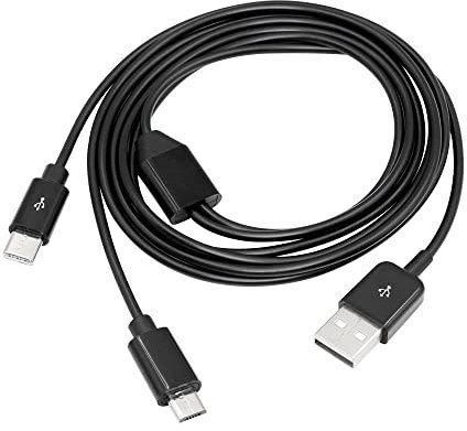 RIIEYOCA 3.3Ft Multi Charging Cable, 2 in 1 USB 2.0 A to USB Type C and Micro USB Charging Cable Cord,Power up to 2 Devices At Once From a Single USB Port(Black)