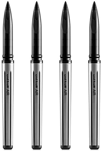 uni-ball AIR - 0.7mm Medium Rollerball - 4 Pack - Black - UBA-188-L