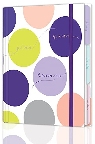 Elegant daily planner/dairy, Work notebook, Work planner, Daily To Do list notebook, Weekly planner pad with HardCover and Elastic Closure, Size 16,5 х 22,5 cm (Purple)