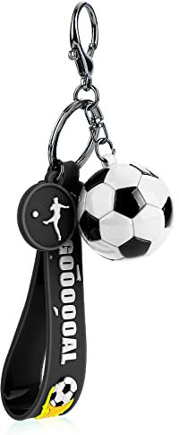cobee Soccer Gifts Porte clés, porte clés inspirants en silicone pour garçons, filles, adolescents, école de sport, carnaval, cadeaux de fête(Blanc)