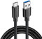 Graootoly USB3.2 10Gbps Type C Cable USB A to Type-C 3.2 Data Transfer USB C SSD Hard Disk Cable 60W 3A Quick Charge 3.0,1M