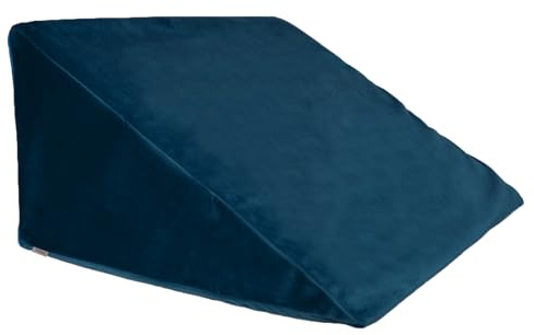 beties - Samt&Sonders-Serie - Keilkissenhülle ca. 62x49x30 cm; in Admiral-blau mit dekorativer Jeansnaht aus deutschem Unternehmen in hochwertiger Qualität