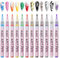 Nail Art Pens, 12 Colors Nail Polish Pens Set, Waterproof Nail Varnish Pens, Quick Dry Nail Art Graffiti Painting Pens DIY Abstract Lines Detail Pen Manicure Polish Tools - (0.7mm, Plastic Pen Nib)