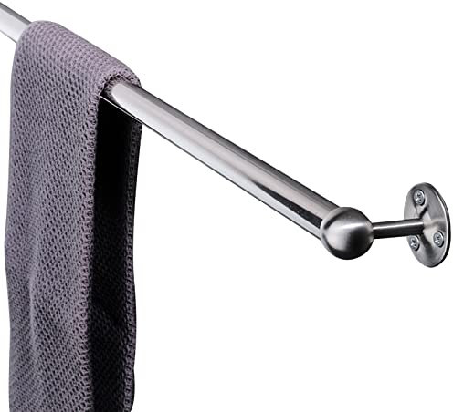 Superlanger Handtuchhalter, Edelstahl-Handtuchhalter mit polierter Oberfläche, 30–140 cm Einzelstangen-Handtuchhalter, Schrauben-Montageschienenhalter für Küche und Badezimmer (Größe: 60 cm)